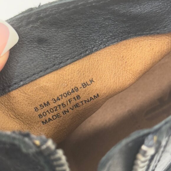 Frye Womens Black Leather Ankle Boots Size 8.5M Zipper Closure - Picture 3 of 13